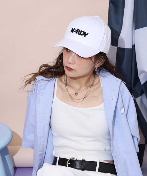 ★NERDYノルディ★BIG BLANK LOGO BALL CAP★ロゴボールキャップ ノルディ NERDY BIG BLENK LOGO BALL CAP （WHITE） ビッグ