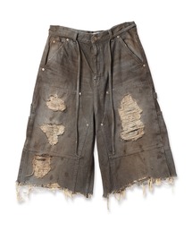 DOUBLE KNEE DENIM SHORTS