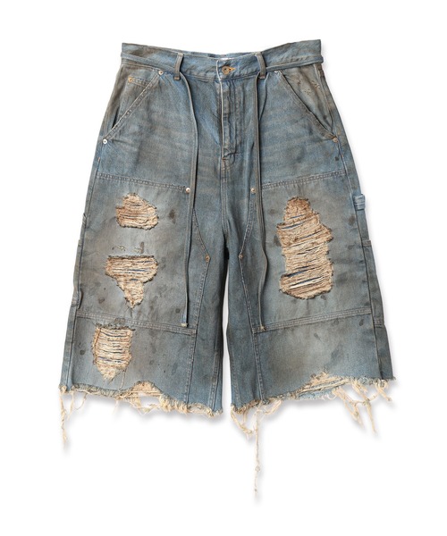 DISCOVERED(ディスカバード)の「DOUBLE KNEE DENIM SHORTS(デニムパンツ・メンズ・インディゴブルー/ブラック・3/1)」の6枚目の写真