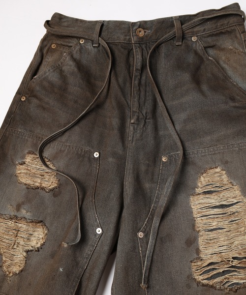 DISCOVERED(ディスカバード)の「DOUBLE KNEE DENIM SHORTS(デニムパンツ・メンズ・インディゴブルー/ブラック・3/1)」の8枚目の写真