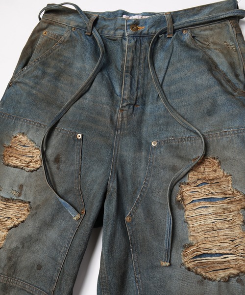DISCOVERED(ディスカバード)の「DOUBLE KNEE DENIM SHORTS(デニムパンツ・メンズ・インディゴブルー/ブラック・3/1)」の14枚目の写真