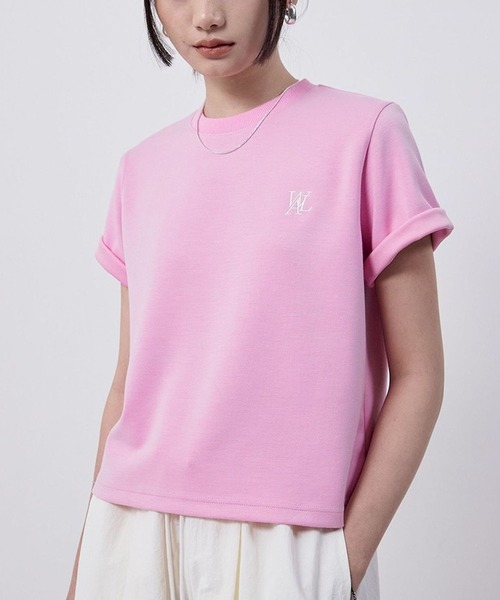 WOOALONG（ウアロン）の「【UNISEX】WOOALONG／シルケットコットンＴ（Tシャツ/カットソー・レディース・ピンク/ブラック/ホワイト・SMALL）」の3枚目の写真