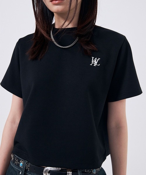 WOOALONG（ウアロン）の「【UNISEX】WOOALONG／シルケットコットンＴ（Tシャツ/カットソー・レディース・ピンク/ブラック/ホワイト・SMALL）」の2枚目の写真