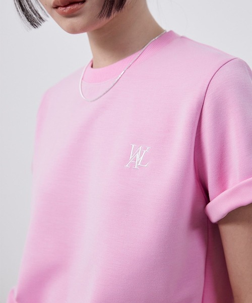 WOOALONG（ウアロン）の「【UNISEX】WOOALONG／シルケットコットンＴ（Tシャツ/カットソー・レディース・ピンク/ブラック/ホワイト・SMALL）」の8枚目の写真