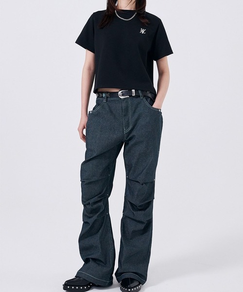 WOOALONG（ウアロン）の「【UNISEX】WOOALONG／シルケットコットンＴ（Tシャツ/カットソー・レディース・ピンク/ブラック/ホワイト・SMALL）」の16枚目の写真