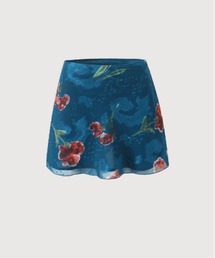 Vintage Floral Print Mesh Skirt