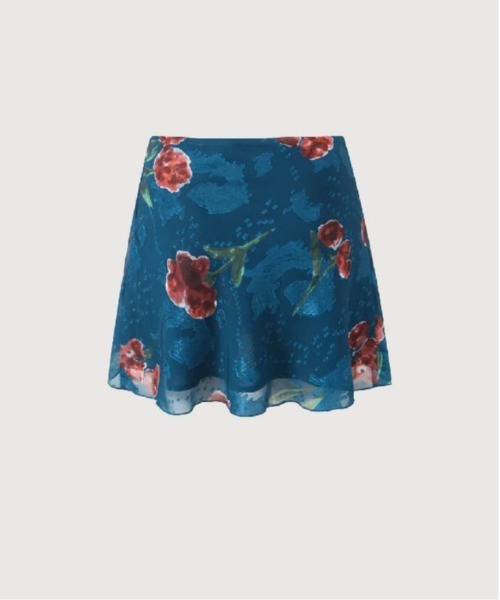 LA POMME petit(ラポミ・プチ)の「Vintage Floral Print Mesh Skirt(スカート・レディース・ブラック/ブルー・LARGE/MEDIUM/SMALL)」の3枚目の写真