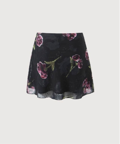 LA POMME petit(ラポミ・プチ)の「Vintage Floral Print Mesh Skirt(スカート・レディース・ブラック/ブルー・LARGE/MEDIUM/SMALL)」の4枚目の写真