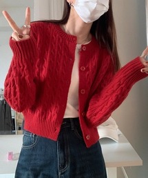 Teem Store（チームストア）の「【25年秋冬新作】ケーブルニットショートカーディガン（カーディガン/ボレロ）」