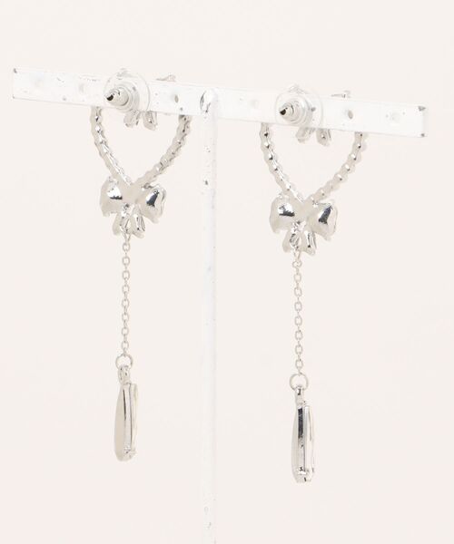 Mayree(メイリー)の「【urge select】ゆめかわ ハート×リボン パールデザイン ピアス(ピアス(両耳用)・レディース・シルバー・FREE)」の6枚目の写真