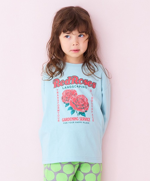 Life Support Products(ライフサポートプロダクツ)の「グラフィックロンT(Tシャツ/カットソー・キッズ・チャコール/ミント/マスタード/オレンジ/ピンク/ブラック/アイボリー/ブルー/オフホワイト/杢グレー・80/90/95/100/110/120/130/140/150)」の6枚目の写真