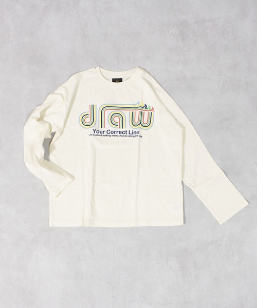 Life Support Products(ライフサポートプロダクツ)の「グラフィックロンT(Tシャツ/カットソー・キッズ・チャコール/ミント/マスタード/オレンジ/ピンク/ブラック/アイボリー/ブルー/オフホワイト/杢グレー・80/90/95/100/110/120/130/140/150)」の12枚目の写真