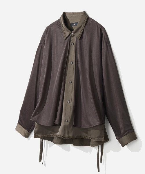 セール】【一部カラーSET UP対応】シアーレイヤードシャツLS(HARE