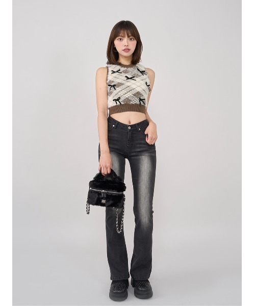 【新品 未開封】 Darich ダーリッチ リボンシャギーチェックニットトップス ダーリッチ Darich リボンシャギーチェックニットトップス