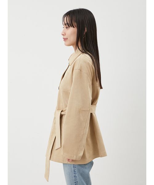 Mila Owen(ミラオーウェン)の「ステンカラーリサイクスウェードライクブルゾン(ブルゾン・レディース・ベージュ/ブラウン/ピンク・0/1)」の12枚目の写真