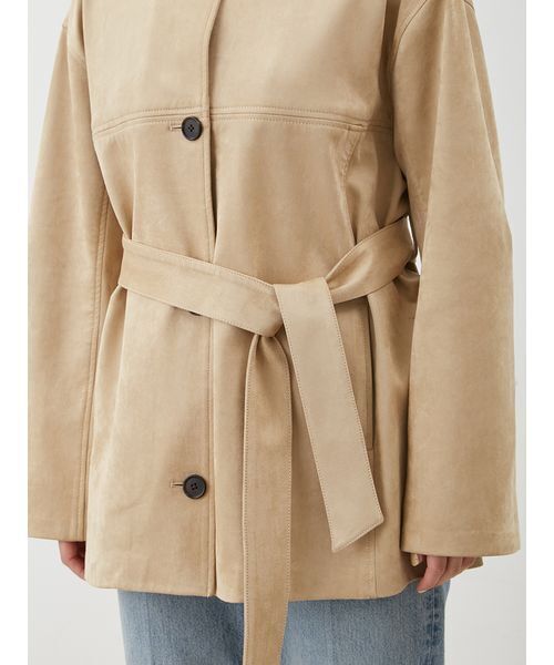 Mila Owen ステンカラースウェードブルゾン ショート丈ステンカラーリサイクルスウェードブルゾン(ブルゾン