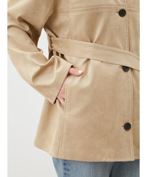 ステンカラーリサイクスウェードライクブルゾン（ブルゾン）｜Mila