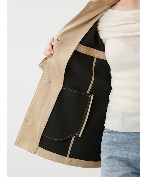 ステンカラーリサイクスウェードライクブルゾン（ブルゾン）｜Mila