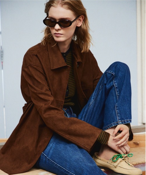 ステンカラーリサイクスウェードライクブルゾン（ブルゾン）｜Mila