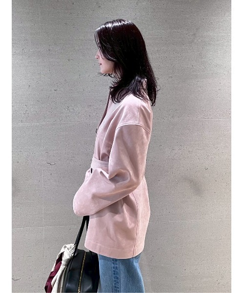 ステンカラーリサイクスウェードライクブルゾン（ブルゾン）｜Mila