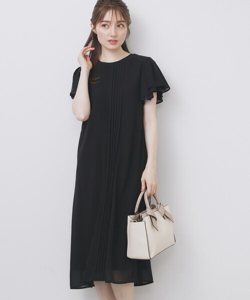 index（インデックス）の「フロントタックIラインワンピース【洗濯機洗い可/防シワ】（ワンピース・レディース・ナチュラル/ブラック/ライトブルー・36/38/40）」の18枚目の写真