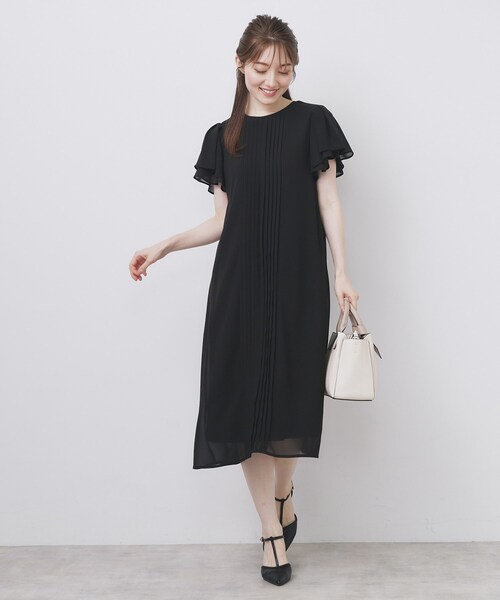 index（インデックス）の「フロントタックIラインワンピース【洗濯機洗い可/防シワ】（ワンピース・レディース・ナチュラル/ブラック/ライトブルー・36/38/40）」の19枚目の写真