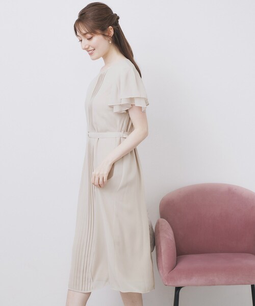 index（インデックス）の「フロントタックIラインワンピース【洗濯機洗い可/防シワ】（ワンピース・レディース・ナチュラル/ブラック/ライトブルー・36/38/40）」の21枚目の写真