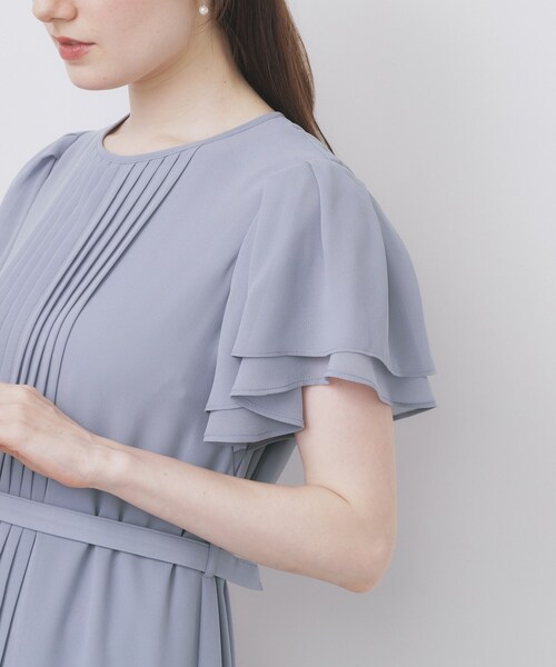 index（インデックス）の「フロントタックIラインワンピース【洗濯機洗い可/防シワ】（ワンピース・レディース・ナチュラル/ブラック/ライトブルー・36/38/40）」の5枚目の写真