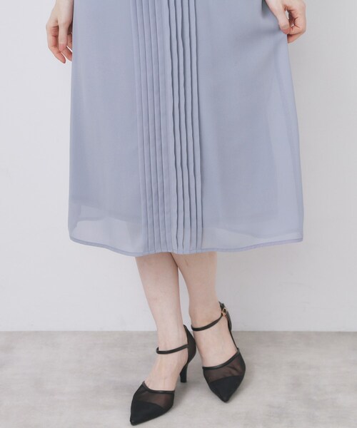 index（インデックス）の「フロントタックIラインワンピース【洗濯機洗い可/防シワ】（ワンピース・レディース・ナチュラル/ブラック/ライトブルー・36/38/40）」の7枚目の写真