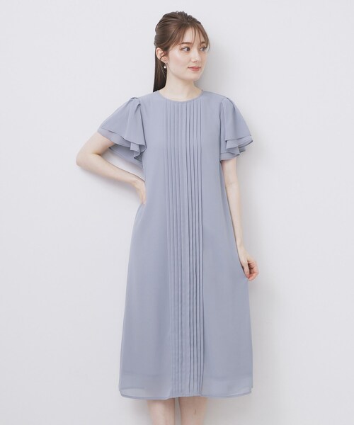 index（インデックス）の「フロントタックIラインワンピース【洗濯機洗い可/防シワ】（ワンピース・レディース・ナチュラル/ブラック/ライトブルー・36/38/40）」の8枚目の写真