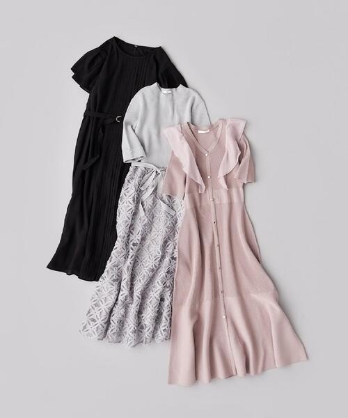 index（インデックス）の「フロントタックIラインワンピース【洗濯機洗い可/防シワ】（ワンピース・レディース・ナチュラル/ブラック/ライトブルー・36/38/40）」の9枚目の写真