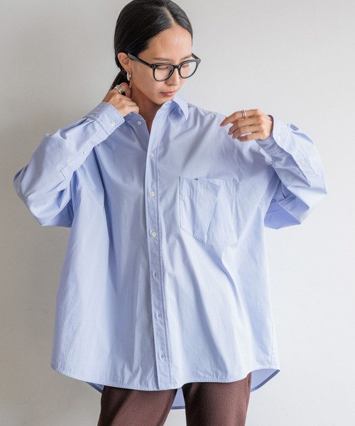 HEREIAM（ヘレイアム）の「【HEREIAM】2WAYアレンジシャツ（シャツ/ブラウス・レディース・チェック/オフホワイト/ライトブルー・FREE）」の2枚目の写真