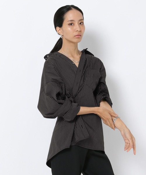 HEREIAM（ヘレイアム）の「【HEREIAM】2WAYアレンジシャツ（シャツ/ブラウス・レディース・チェック/オフホワイト/ライトブルー・FREE）」の21枚目の写真