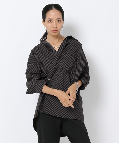 HEREIAM（ヘレイアム）の「【HEREIAM】2WAYアレンジシャツ（シャツ/ブラウス・レディース・チェック/オフホワイト/ライトブルー・FREE）」の18枚目の写真