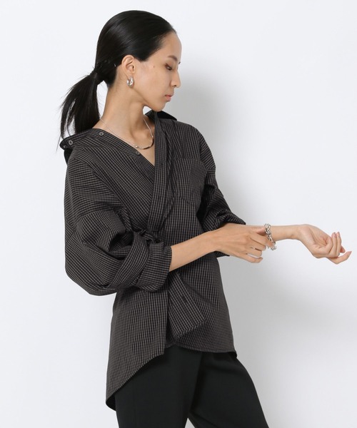 HEREIAM（ヘレイアム）の「【HEREIAM】2WAYアレンジシャツ（シャツ/ブラウス・レディース・チェック/オフホワイト/ライトブルー・FREE）」の17枚目の写真