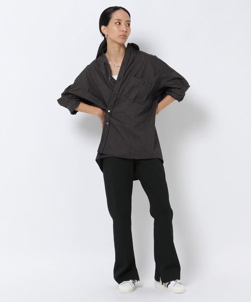 HEREIAM（ヘレイアム）の「【HEREIAM】2WAYアレンジシャツ（シャツ/ブラウス・レディース・チェック/オフホワイト/ライトブルー・FREE）」の15枚目の写真