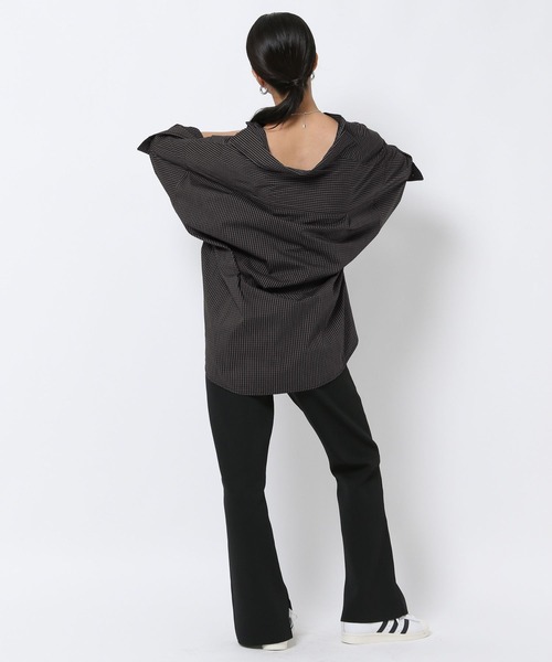 HEREIAM（ヘレイアム）の「【HEREIAM】2WAYアレンジシャツ（シャツ/ブラウス・レディース・チェック/オフホワイト/ライトブルー・FREE）」の14枚目の写真