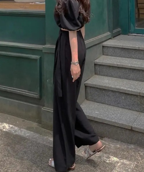 SHEPP(シープ)の「ウエストリボンデザイン タックワイドスラックス(スラックス・レディース・ブラック/グレー/ピンク/ブラウン/グリーン・L/M/S)」の22枚目の写真