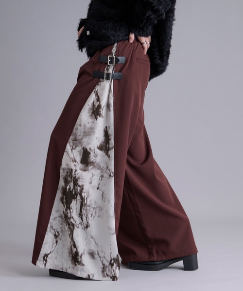 Ellno Loset(エルノロゼット)の「サイドアソートガラワイドパンツ(スラックス・メンズ・ボルドー/ブラック/ブルーグレー/ブラウン/ライトグレー・X-SMALL/SMALL/MEDIUM/LARGE)」の4枚目の写真