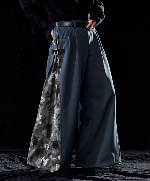 新色追加】サイドアソートガラワイドパンツ（スラックス）｜Ellno