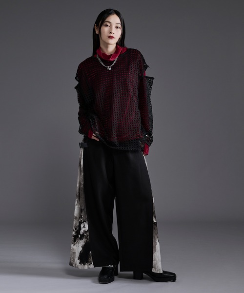 Ellno Loset(エルノロゼット)の「サイドアソートガラワイドパンツ(スラックス・メンズ・ボルドー/ブラック/ブルーグレー/ブラウン/ライトグレー・X-SMALL/SMALL/MEDIUM/LARGE)」の22枚目の写真