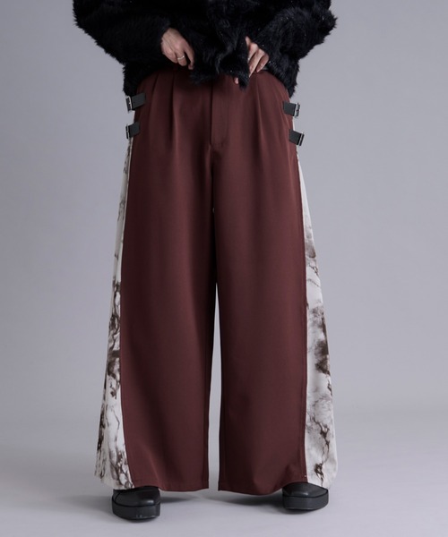 新色追加】サイドアソートガラワイドパンツ（スラックス）｜Ellno