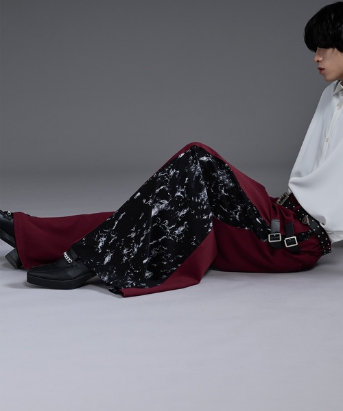Ellno Loset（エルノロゼット）の「サイドアソートガラワイドパンツ（スラックス・メンズ・ボルドー/ブラック/ブルーグレー/ブラウン/ライトグレー・X-SMALL/SMALL/MEDIUM/LARGE）」の22枚目の写真