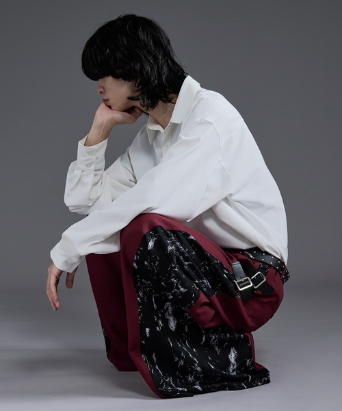 Ellno Loset（エルノロゼット）の「サイドアソートガラワイドパンツ（スラックス・メンズ・ボルドー/ブラック/ブルーグレー/ブラウン/ライトグレー・X-SMALL/SMALL/MEDIUM/LARGE）」の21枚目の写真