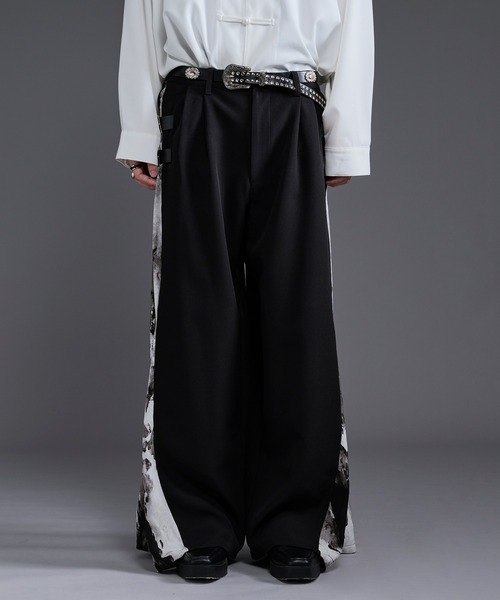 Ellno Loset(エルノロゼット)の「サイドアソートガラワイドパンツ(スラックス・メンズ・ボルドー/ブラック/ブルーグレー/ブラウン/ライトグレー・X-SMALL/SMALL/MEDIUM/LARGE)」の6枚目の写真