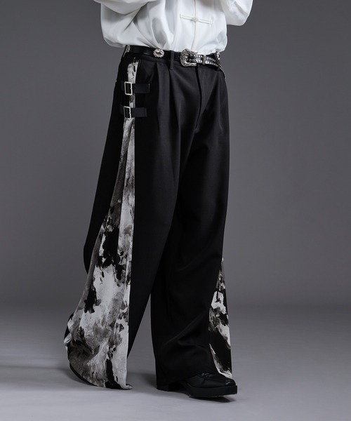 Ellno Loset(エルノロゼット)の「サイドアソートガラワイドパンツ(スラックス・メンズ・ボルドー/ブラック/ブルーグレー/ブラウン/ライトグレー・X-SMALL/SMALL/MEDIUM/LARGE)」の8枚目の写真