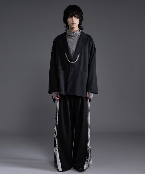 Ellno Loset(エルノロゼット)の「サイドアソートガラワイドパンツ(スラックス・メンズ・ボルドー/ブラック/ブルーグレー/ブラウン/ライトグレー・X-SMALL/SMALL/MEDIUM/LARGE)」の12枚目の写真