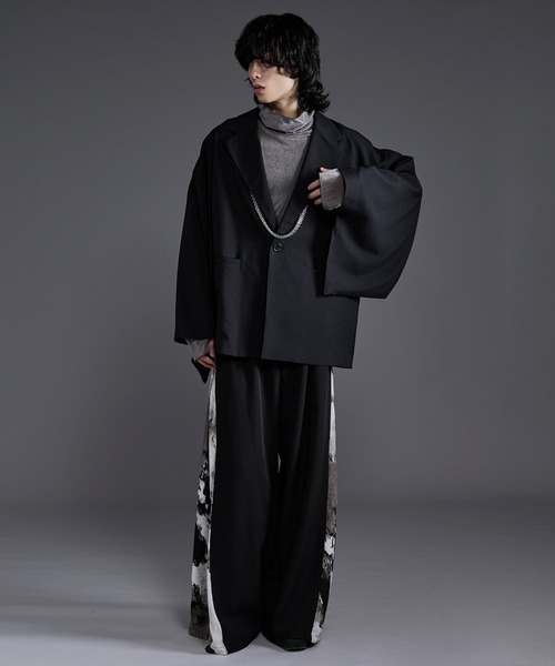 Ellno Loset(エルノロゼット)の「サイドアソートガラワイドパンツ(スラックス・メンズ・ボルドー/ブラック/ブルーグレー/ブラウン/ライトグレー・X-SMALL/SMALL/MEDIUM/LARGE)」の13枚目の写真