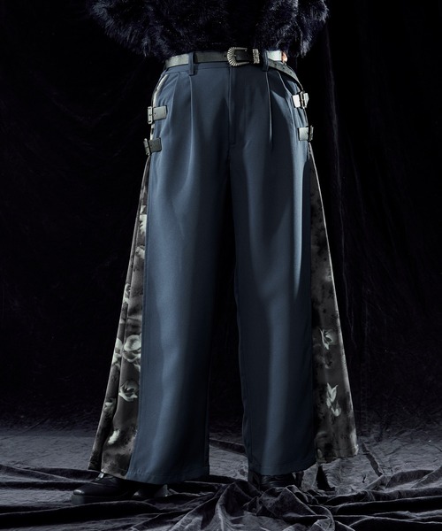 新色追加】サイドアソートガラワイドパンツ（スラックス）｜Ellno