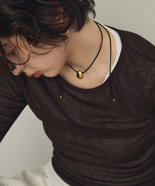 Trish（トリッシュ）の「ティアドロップモチーフ付きコードチョーカーネックレス（ネックレス・レディース・シルバー/ゴールド・FREE）」の15枚目の写真